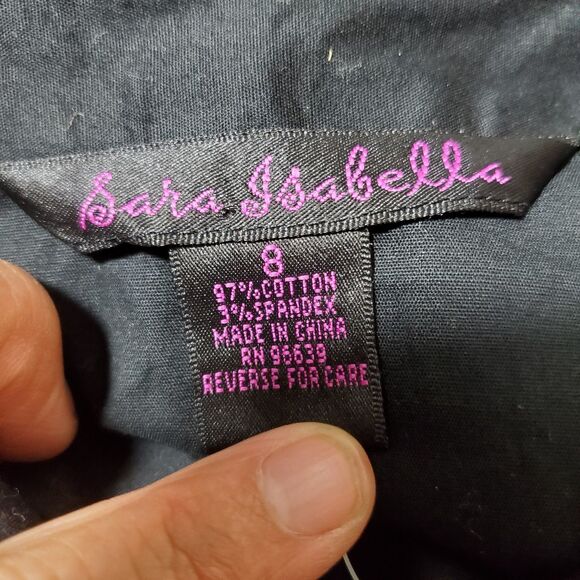 Sara Isabella Women's Black Ruched Ruffled Neck Bodycon Dress Size 8 NWT - Picture 5 of 7